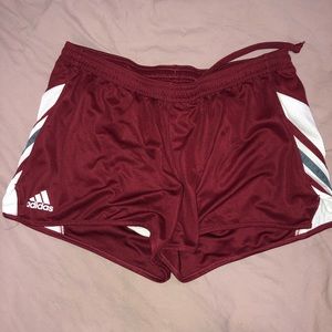 Women’s maroon adidas shorts
